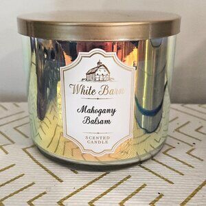 Bath & Body Works White Barn 3-Wick Mahogany Balsam Scented 14.5 oz Candle NEW